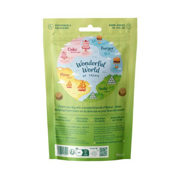 Wonderful World of Treats California Roll Dog Treats 50g