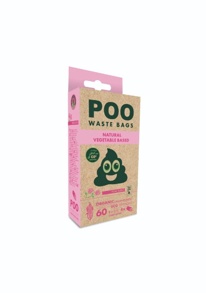 METS POO Dog Waste Bags (60 bags) - Rose Scented