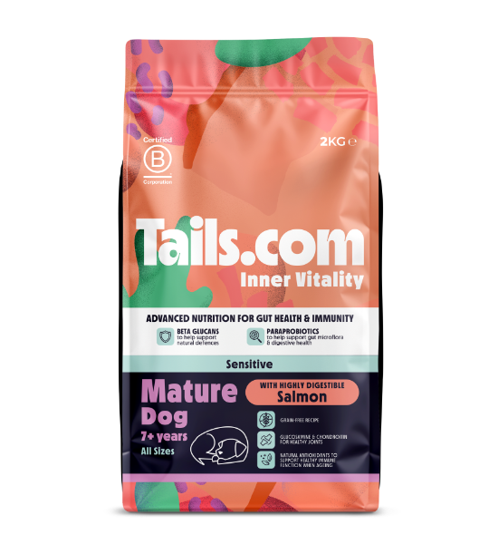 Tails.com Inner Vitality Sensitive Mature Salmon Dry Dog Food 2kg