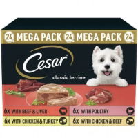 CESAR Classic Terrine Adult Wet Dog Food Trays Mixed in Loaf 24 x 150g