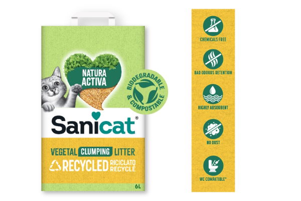 Sanicat Natura Activa Recycled Cat Litter 6L