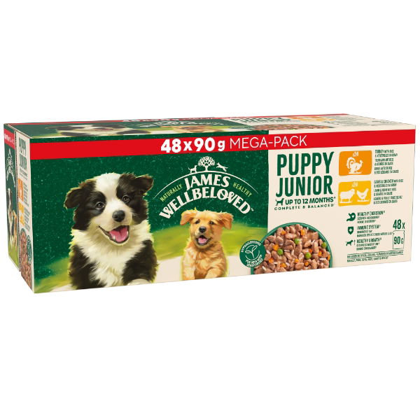 Jwb Puppy Turkey  Lamb & Chicken in Gravy Pouch 48 x 90g
