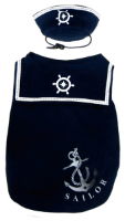 Happy Pup Sailor Shirt With Hat Navy Blue XSml