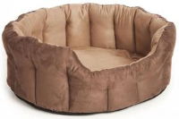 Prem Oval Drop Front Softee Faux Suede Brn/Tan 97x74x25cm