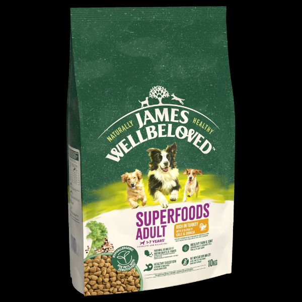 James Wellbeloved Dry Dog Superfoods Adult Turkey with Kale & Quinoa 10kg