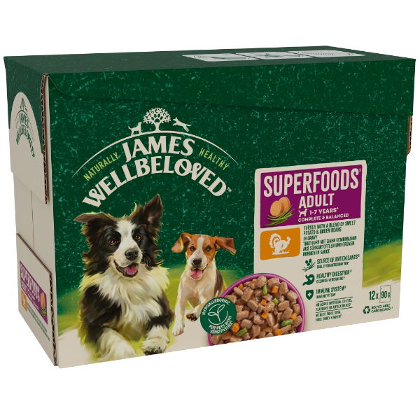 Jwb Superfood Adult Turkey in Gravy Pouch 12 x 90g