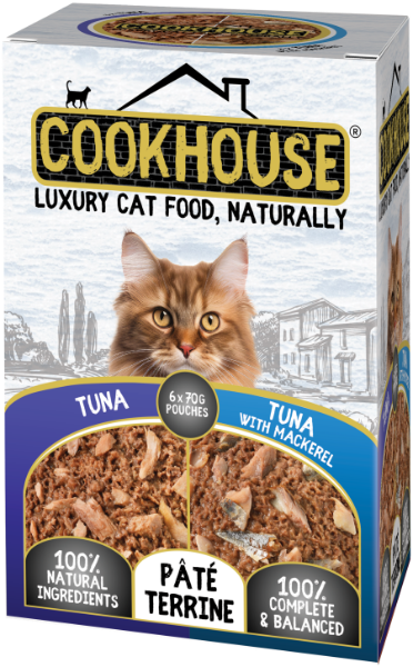 COOKHOUSE Luxury Cat Food - Terrines - Tuna with Mackerel - 6 x 70g