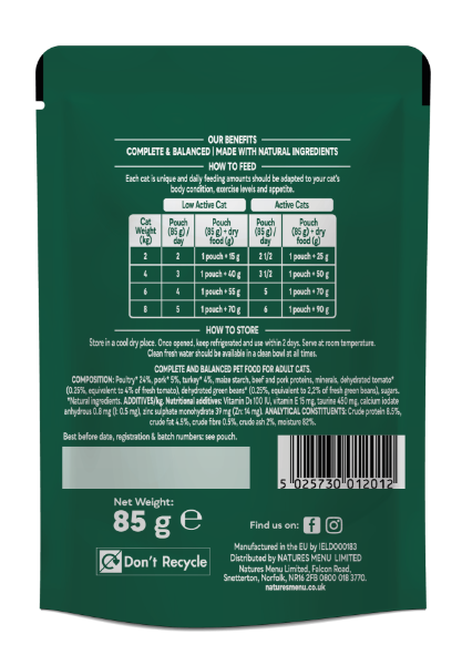 Natures Menu Cat Bites In Gravy Turkey 85g
