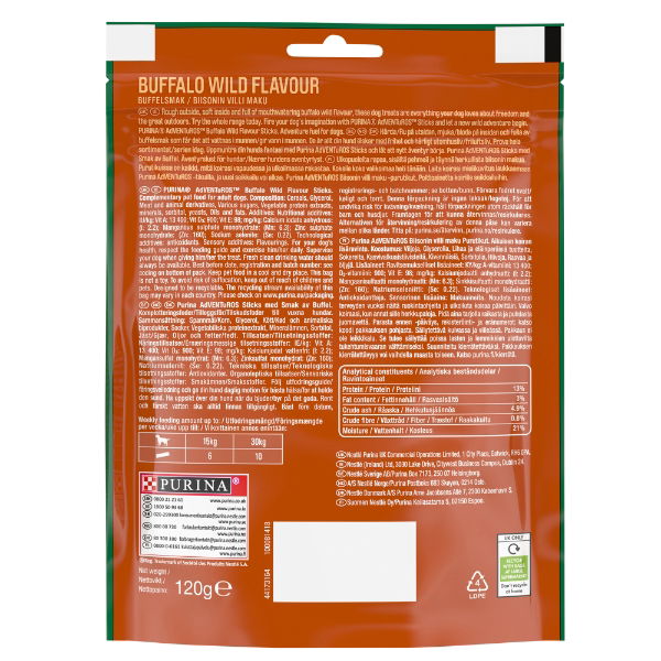 Adventuros Sticks Dog Treats Buffalo Flavour 120g