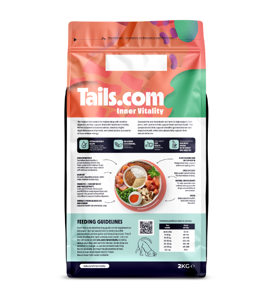 Tails.com Inner Vitality Sensitive Mature Salmon Dry Dog Food 2kg